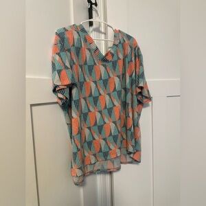 Chic Multicolor V-Neck Blouse